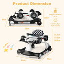 4-in-1 Racing Car Baby Walker with Music and Lights — White — image 4