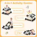 4-in-1 Racing Car Baby Walker with Music and Lights — White — image 9
