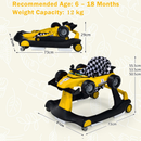 4-in-1 Racing Car Baby Walker with Music and Lights — Yellow — image 4