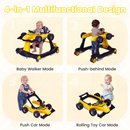 4-in-1 Racing Car Baby Walker with Music and Lights — Yellow — image 7