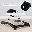 Foldable Baby Walker with Adjustable Height and Toy Tray — Black — image 3