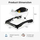 Foldable Baby Walker with Adjustable Height and Toy Tray — Black — image 4