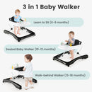 Foldable Baby Walker with Adjustable Height and Toy Tray — Black — image 5