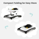 Foldable Baby Walker with Adjustable Height and Toy Tray — Black — image 9