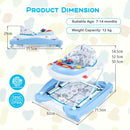 6-in-1 Baby Activity Walker with Removable Music Tray — Blue — image 4