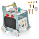 6-in-1 Wooden Activity Walker and Play Kitchen — Blue — image 2