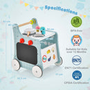 6-in-1 Wooden Activity Walker and Play Kitchen — Blue — image 4