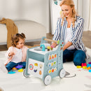 6-in-1 Wooden Activity Walker and Play Kitchen — Blue — image 5