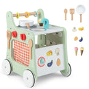 6-in-1 Wooden Activity Walker and Play Kitchen — Green — image 2
