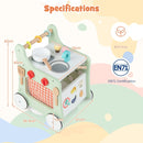 6-in-1 Wooden Activity Walker and Play Kitchen — Green — image 4