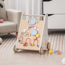 7-in-1 Wooden Activity Push Walker — White + Natural — image 1