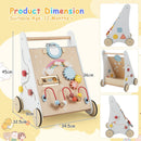 7-in-1 Wooden Activity Push Walker — White + Natural — image 3