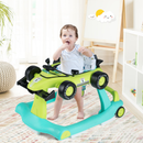 4-in-1 Racing Car Baby Walker with Music and Lights — Blue & Green — image 1