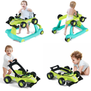 4-in-1 Racing Car Baby Walker with Music and Lights — Blue & Green — image 3