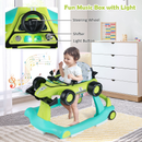 4-in-1 Racing Car Baby Walker with Music and Lights — Blue & Green — image 5
