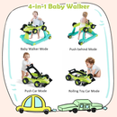 4-in-1 Racing Car Baby Walker with Music and Lights — Blue & Green — image 7