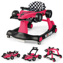 4-in-1 Racing Car Baby Walker with Music and Lights — Pink — image 2