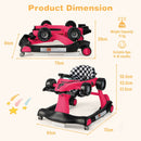 4-in-1 Racing Car Baby Walker with Music and Lights — Pink — image 4