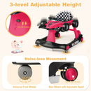 4-in-1 Racing Car Baby Walker with Music and Lights — Pink — image 9