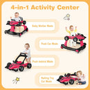 4-in-1 Racing Car Baby Walker with Music and Lights — Pink — image 10