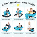 6-in-1 Aeroplane Baby Activity Walker with Music and Lights — Blue — image 4
