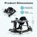 6-in-1 Aeroplane Baby Activity Walker with Music and Lights — Grey — image 3