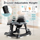 6-in-1 Aeroplane Baby Activity Walker with Music and Lights — Grey — image 5