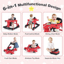 6-in-1 Aeroplane Baby Activity Walker with Music and Lights — Red — image 4