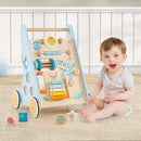 Wooden Activity Push Walker with Music, Puzzles and Storage — Blue — image 2