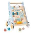 Wooden Activity Push Walker with Music, Puzzles and Storage — Blue — image 3
