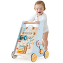 Wooden Activity Push Walker with Music, Puzzles and Storage — Blue — image 4