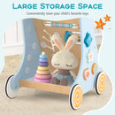 Wooden Activity Push Walker with Music, Puzzles and Storage — Blue — image 6