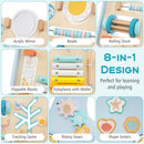 Wooden Activity Push Walker with Music, Puzzles and Storage — Blue — image 10
