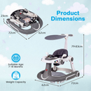 6-in-1 Baby Activity Walker with Canopy — Grey — image 3