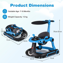 6-in-1 Baby Activity Walker with Canopy — Blue — image 5