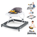 Foldable Baby Activity Walker with Music Tray — Grey — image 4