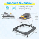 Foldable Baby Activity Walker with Music Tray — Grey — image 5