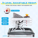 Foldable Baby Activity Walker with Music Tray — Grey — image 7
