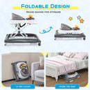 Foldable Baby Activity Walker with Music Tray — Grey — image 8