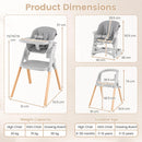 Dimensions of the Costway 7-in-1 foldable baby high chair