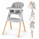 7-in-1 convertible foldable baby high chair in Grey