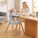 Costway 7-in-1 high chair with adjustable tray and beech wood legs