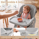 Costway baby high chair safety harness and removable cushion features