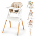 7-in-1 convertible foldable baby high chair in White