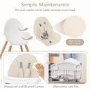 Wooden baby high chair easy-clean feature