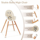 Wooden baby high chair construction detail