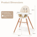 Wooden baby high chair dimensions