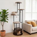 183 cm Metal-Frame Cat Tower with Four Round Platforms – view 2