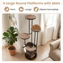 183 cm Metal-Frame Cat Tower with Four Round Platforms – view 8