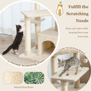 Indoor plush 4-layer cat tree with scratching posts, private condo, and stable design for multiple cats to play and.